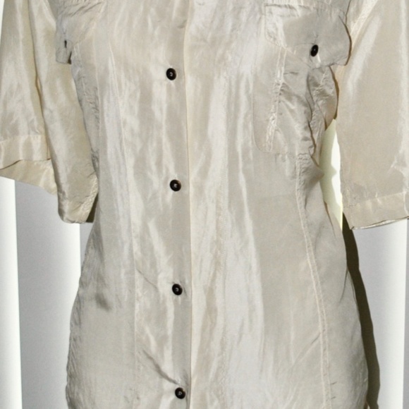 Vintage Late 80s Pure Silk Cream Shirt - Picture 1 of 5